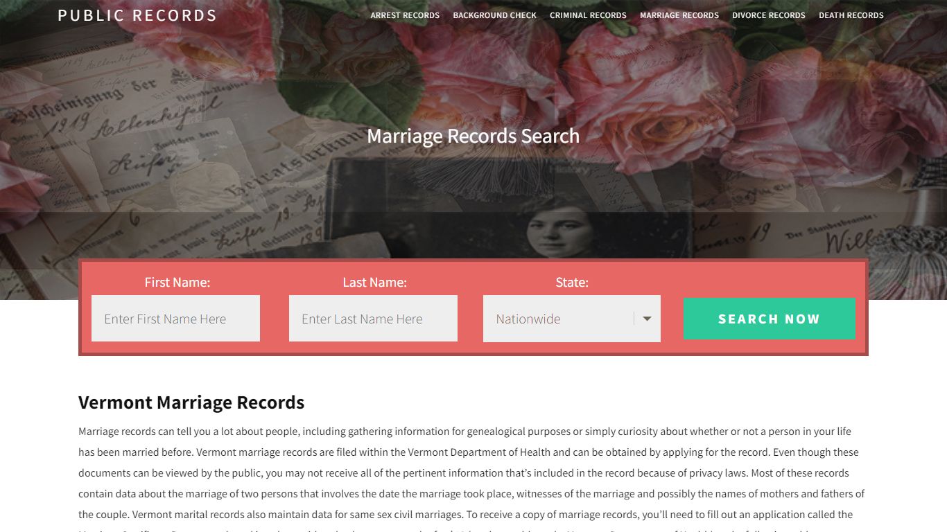 Vermont Marriage Records | Enter Name and Search. 14Days Free